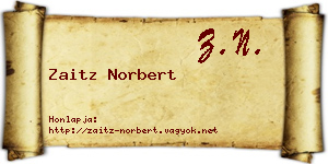Zaitz Norbert névjegykártya