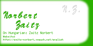 norbert zaitz business card